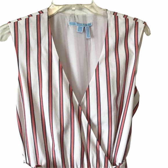 Draper James 10 Stripe VNeck Ruffle Hem Wrap Dress - Picture 3 of 9